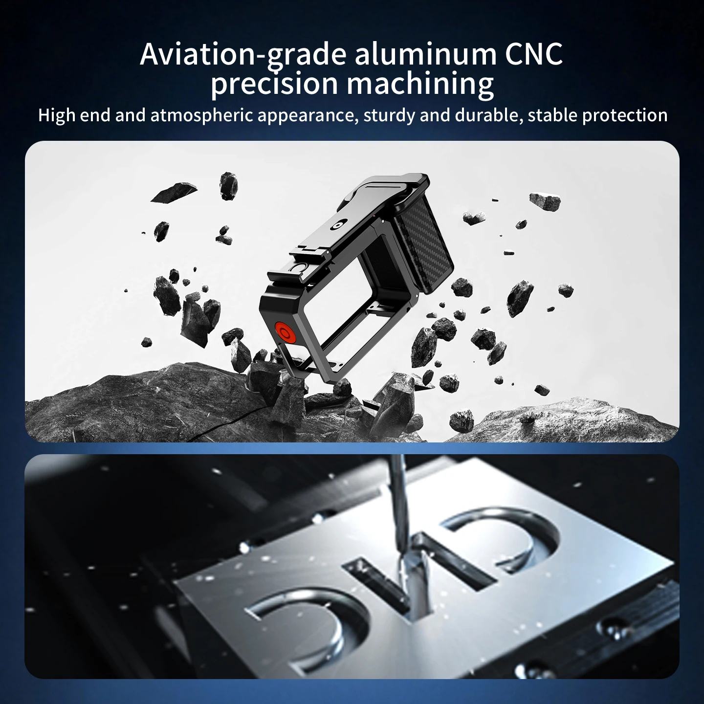 Für DJI Action 6 Vlog Street Photography Magnetischer Käfig Aluminium-Schutzrahmen mit Griff Leichter Kamerahalter – Detail 11