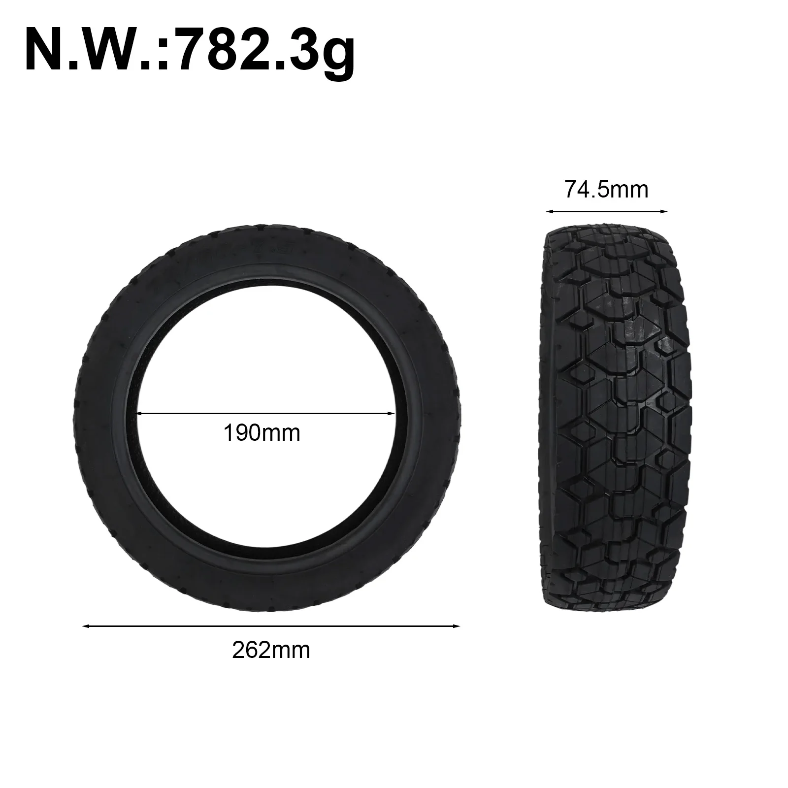 

Good Grip Scooter Tyre Wheel Electric Pro Scooter Tyre About 782.3g Tubeless Tyre Good Off-road Performance Not Easily Damaged
