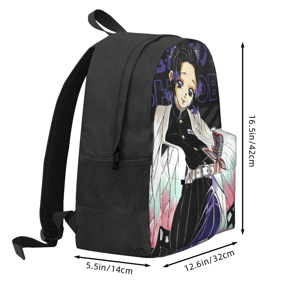 Shinobu Kocho Demon Slayer Backpacks Boys Girls Bookbag Large Capacity Students School Bags Laptop Rucksack Shoulder Bag