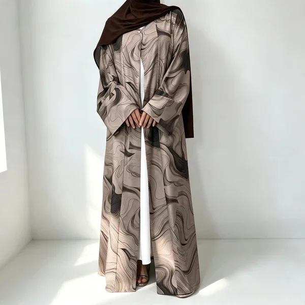 Abaya Print Dress Women Cardigan Robe Long Dresses Muslim Eid Ramadan Morocco Dubai Abayas Kaftan Islam Vestidos Jalabiya