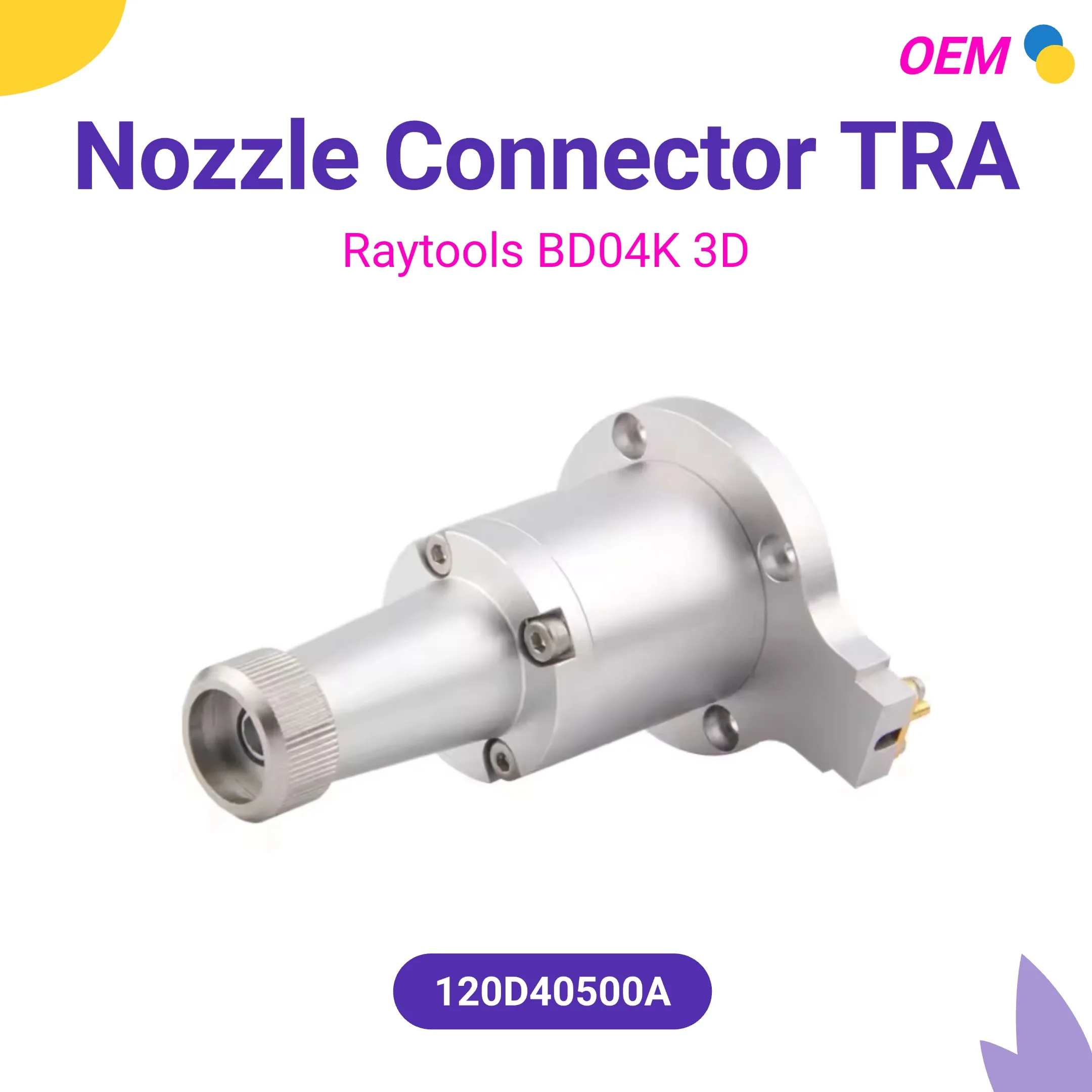 

Header Raytools BD04K 3D Laser TRA Nozzle Connector Ref.120D40500A Ceramic Sensor Part For Raytools Fiber Laser Cutting Head