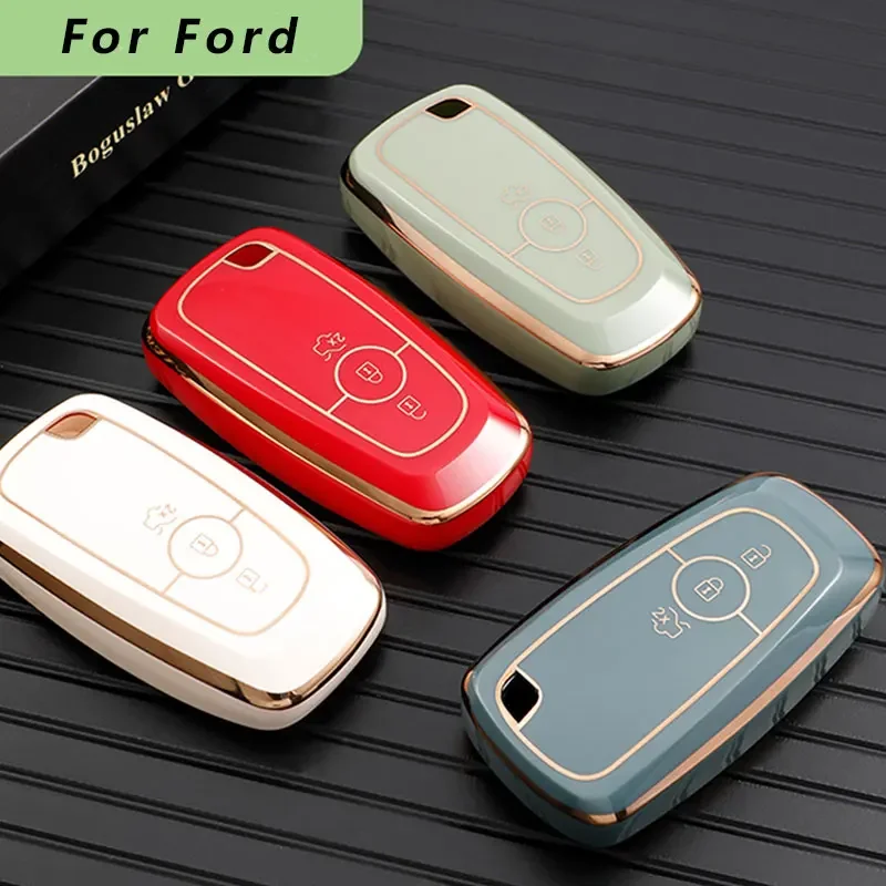 TPU Car Key Cover Case for Ford Fusion Mondeo Mustang Explorer Edge EcoSport F150 F250 F350 Holder Fob Shell Accessories