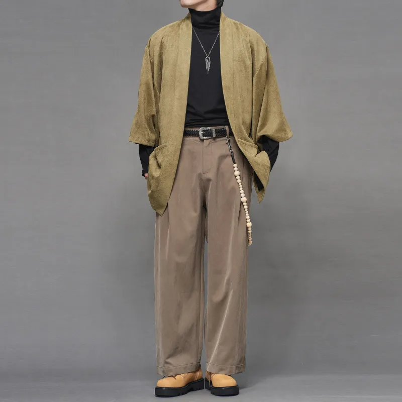 Accent Style High-Grade Funky Casual Suit Pants Simple Style Japanese-Style Retro Khaki Unisex Style Trousers