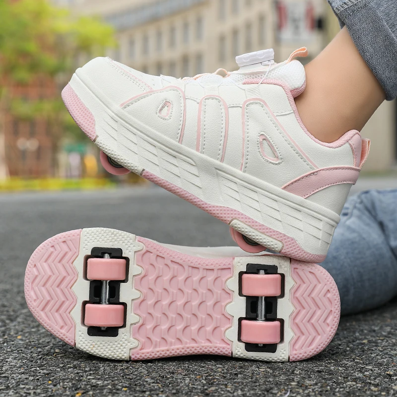

Lace-up breathable walking shoes Girls 2025new two-wheeled retractable sports roller skates for female students outdoorsBOY