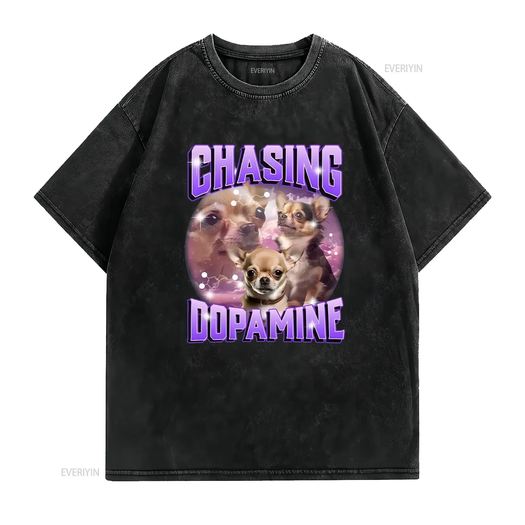Chasing Dopamine shirt deficient funny mental health serotonin late diagnosis adhd awareness audhd autism vintage Washed homme