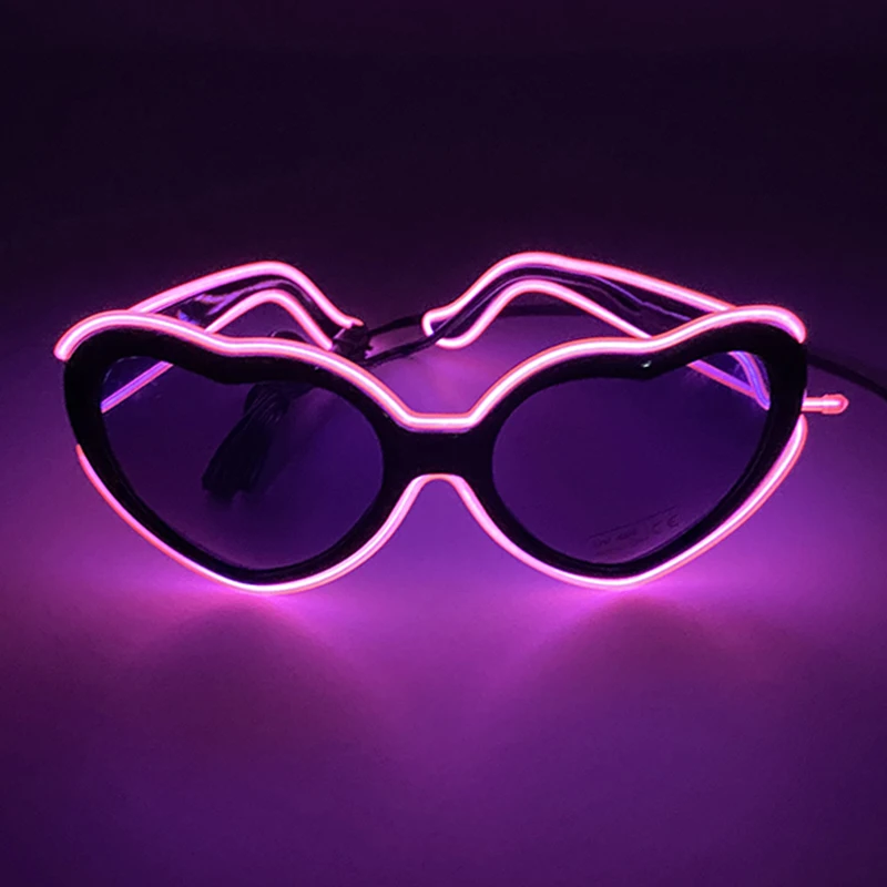 Gafas de sol con luz Led en forma de corazón para niñas, gafas de sol con luz Led para Navidad, concierto nocturno, regalos de cumpleaños, ambiente festivo, juguete de Piñatas, gafas divertidas