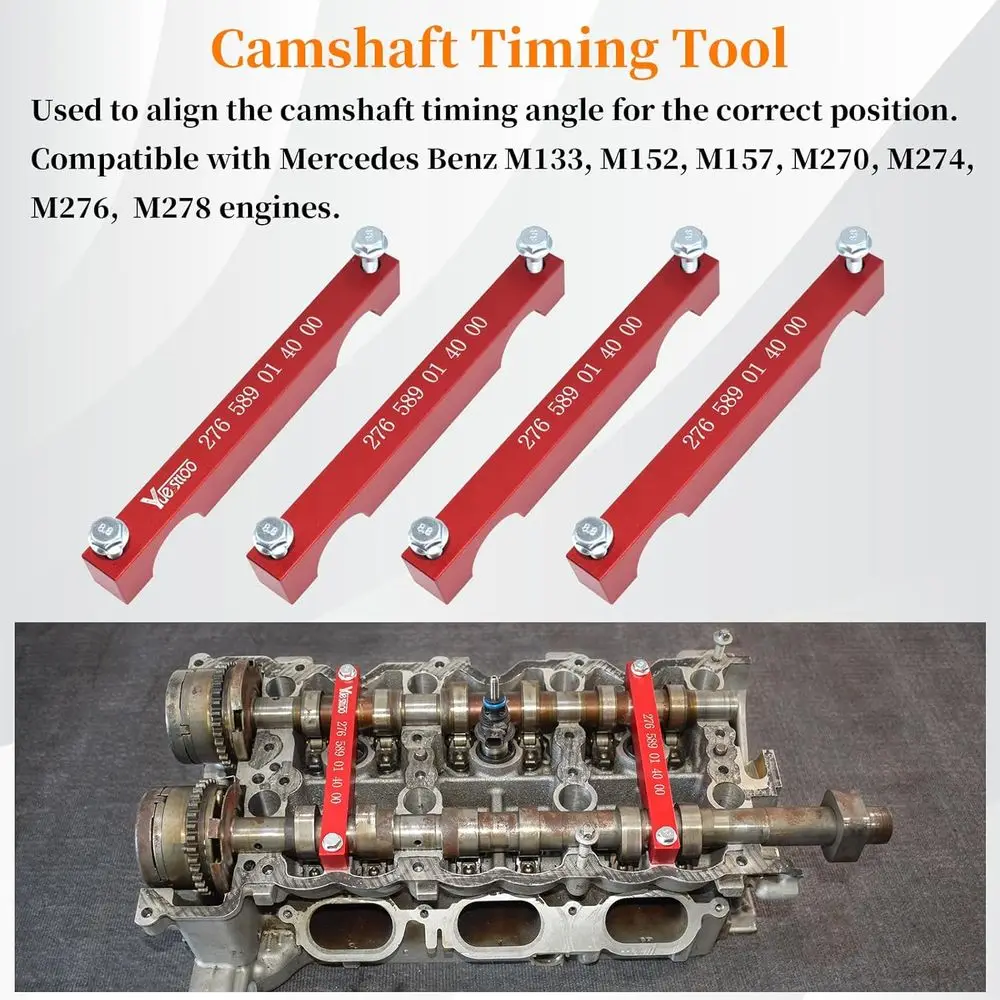 Engine Alignment Locking Timing Tool Kit with 4PCS Camshaft Adjuster Tool Kit, Compatible with Mercedes Benz M157/M276/M278, T60