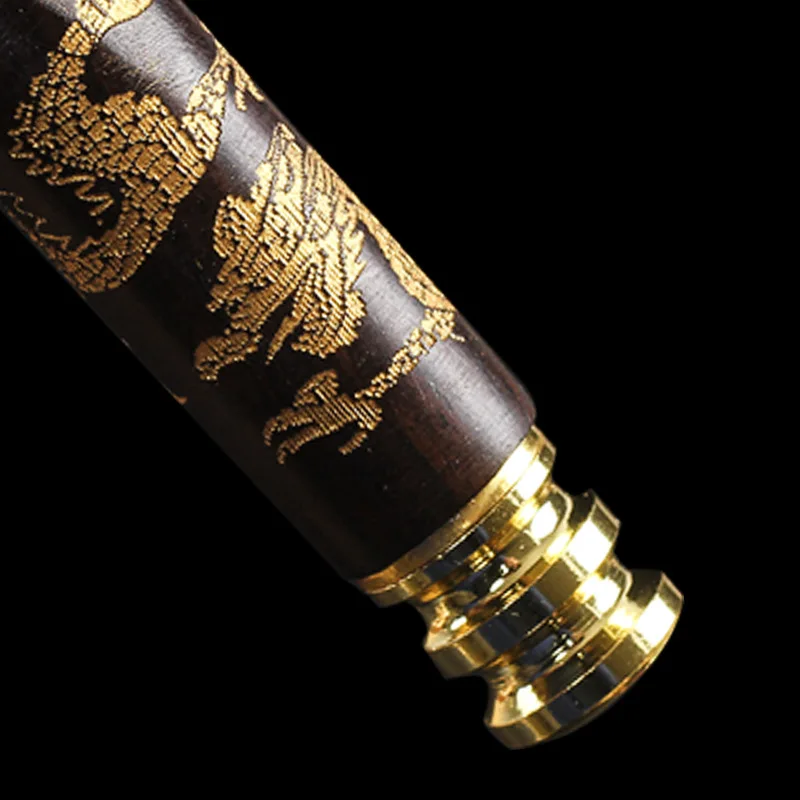 Carved Dragon Ebony Cigarette Holder Filter Wooden Cigarette Smoking Pipe Bit Straight Filter Tobacco Filter Cigarette Holder