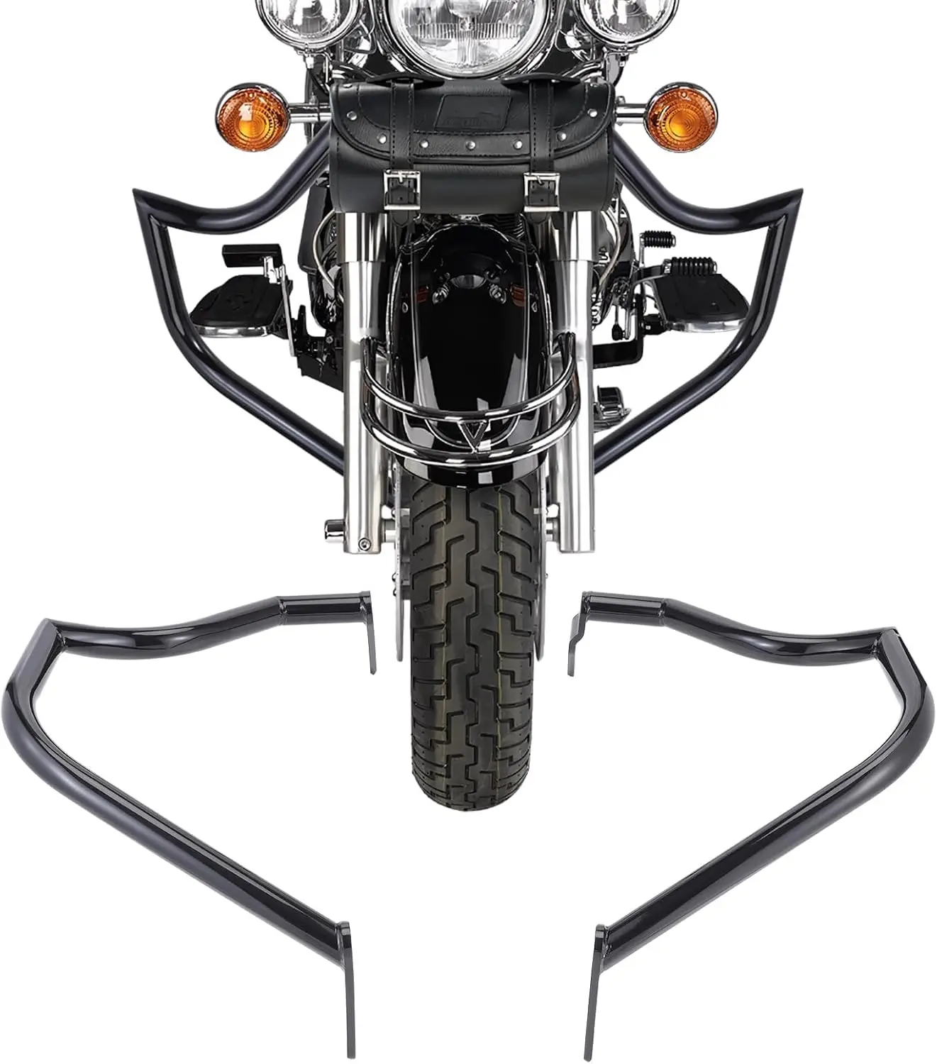 Engine Guard Crash Bar for Yamaha Vstar 1100 Classic Custom Silverado Xvs 1100 1999-2009 (Black)