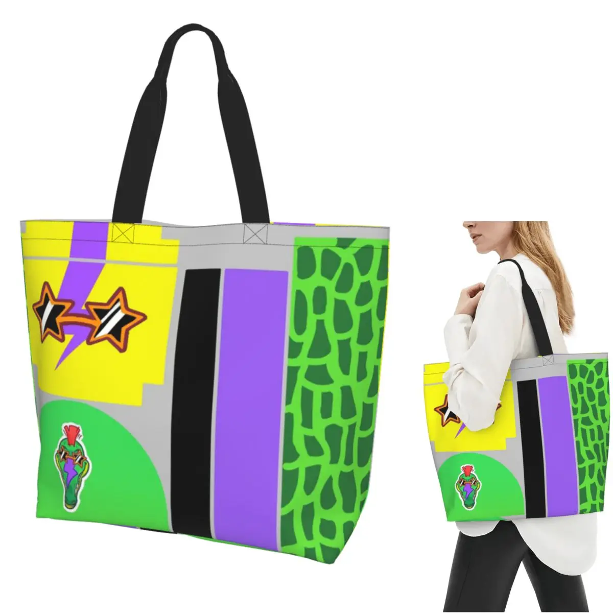 

Montgomery Gator Fazbear Entertainment Shopping Tote Bag Canvas Large Capacity Shoulder Bags Shopper Grocery Handbag for Women