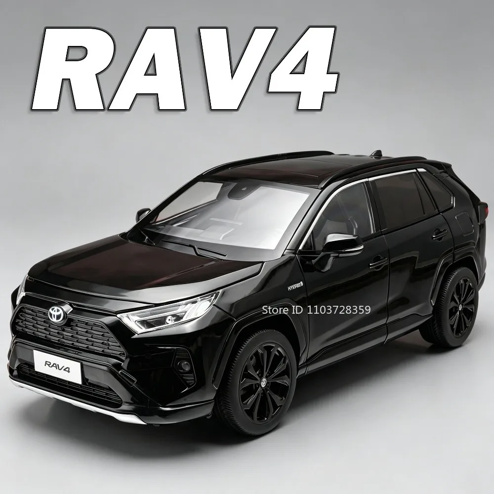 1:18 RAV4 530LI Toy Car Models Alloy Diecast Doors Opened Shock Absorption Rubber Tires Slide Forward Miniature Vehicle Models