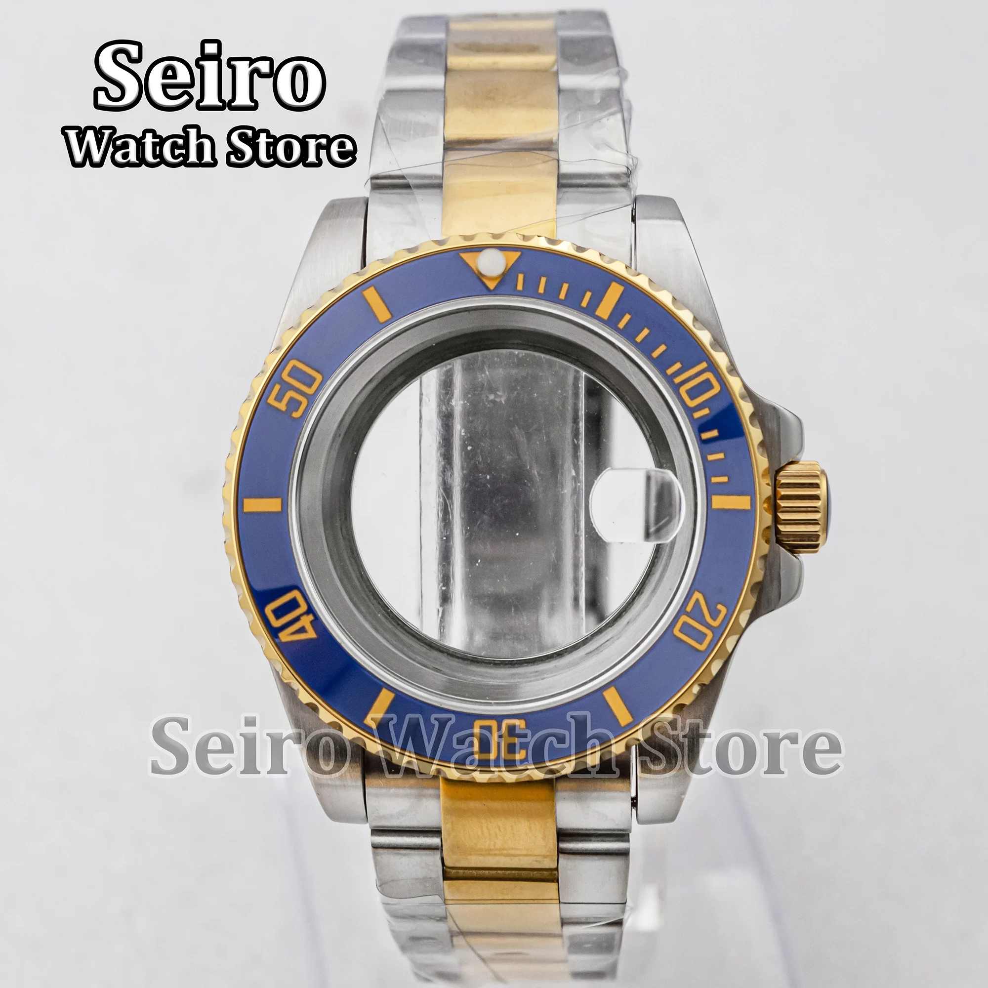 

40MM NH35 Case Oyster/Jubilee Strap Sapphire Glass SUB Stainless Steel 10ATM Waterproof Parts for NH34 NH36 Movement Replacement