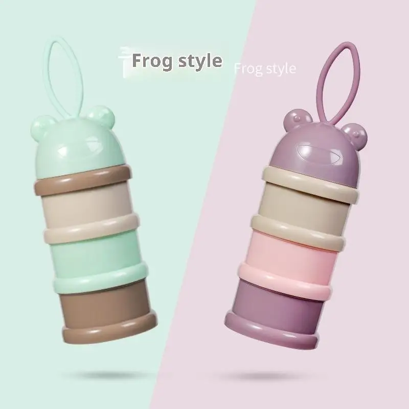 

1PC Colourful Baby 3 Tier Milk Powder Box Individual Tiered Milk Powder Compartment Children's Portable Rotating Milk Powder Box