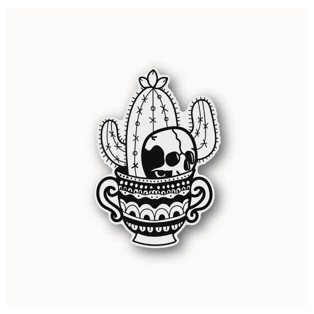 Cactus Skull Waterproof Stickers For Decorating Car Windows Motorcycles And Computers.