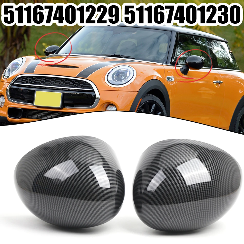 ABS Mirror Housing Carbon Pattern Mirror Cover Exterior Rearview Installation Non-Deformation Design Carbon Pattern