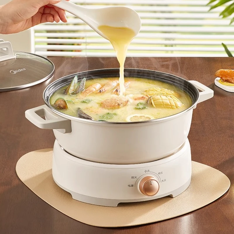 Midea electric hot pot household split multi-functional cooking electric pot wok shabu induction cooker quick boiling new model