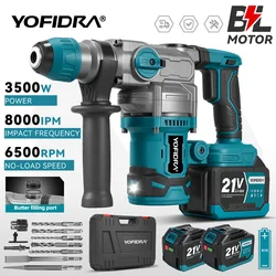 Yofidra 550 gun pistola de ar quente 2500w 2nd temperatura engrenagem 6th velocidade do vento led display temperatura para makita 18v bateria pistola calor