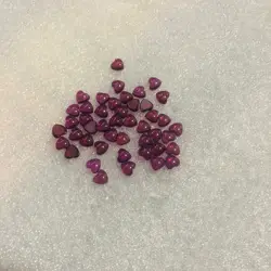 PANGEM-Wholesale 20pcs/pack Natural Red Garnet 4mm 5mm Hearts Semi-Precious Gemstone Jewlery Cabochon Ring Face For Jewelry