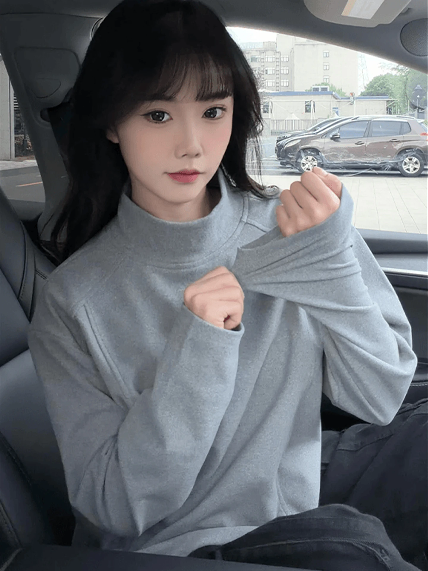 

Deep ey Men's Long Sve f High Collar Thermal irt American Sle oulder Patchwork Sweatirt Inner Wear T-irt