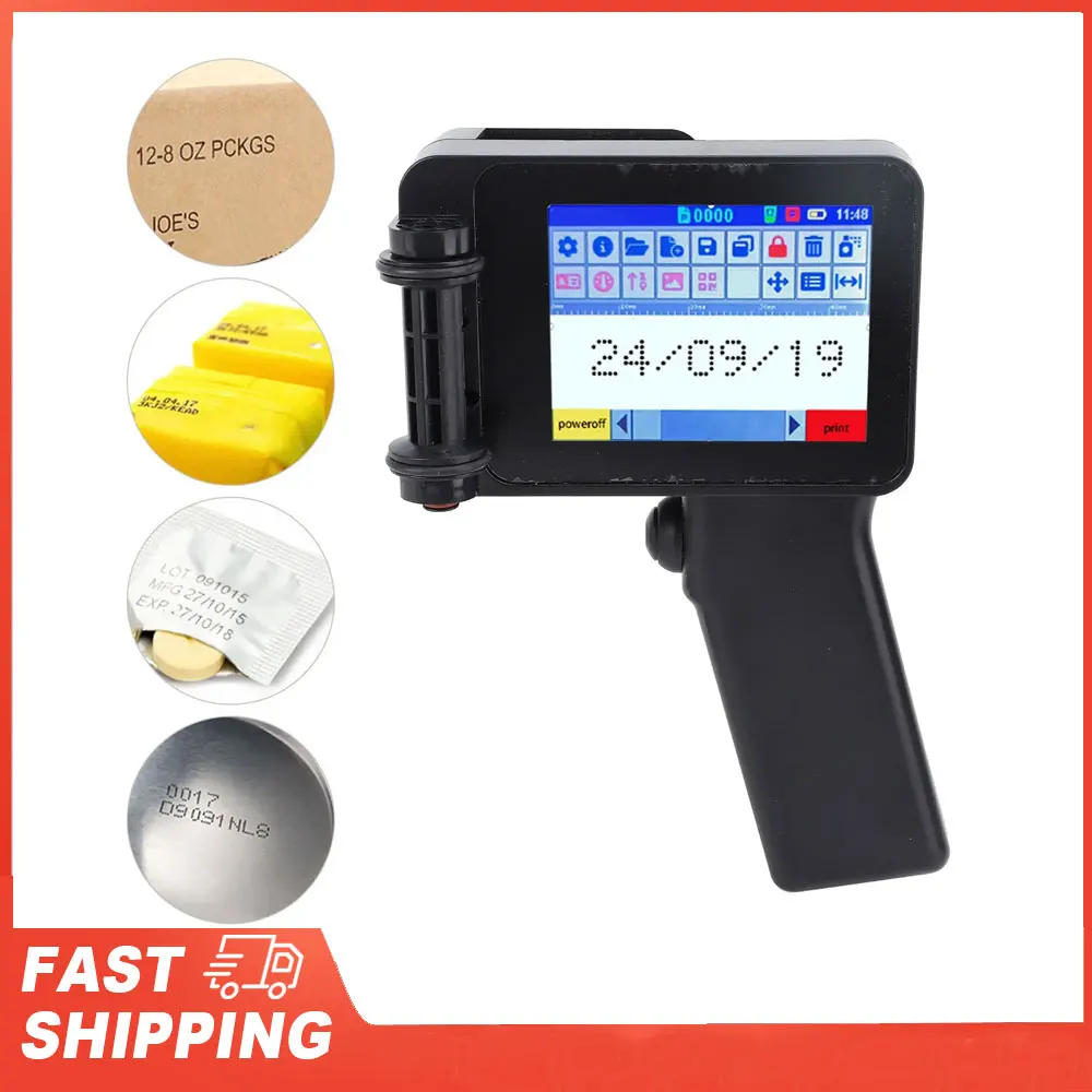 

N6 Ручной струйный принтер Пистолет Эргономичный многоязычный 4-процессорный ручной струйный принтер HD LED 4,3 дюйма для штрих-кода