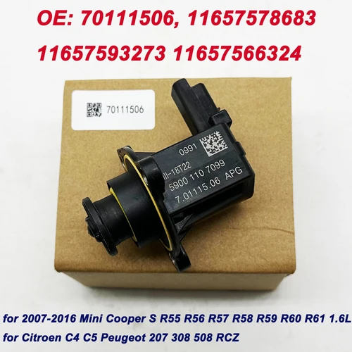 Válvula desviadora de turbocompresor para Citroën C4, OE 70111506, 11657578683, 11657593273, 11657566324, para 07-2016 Mini Cooper S R55 R56 R57 R58