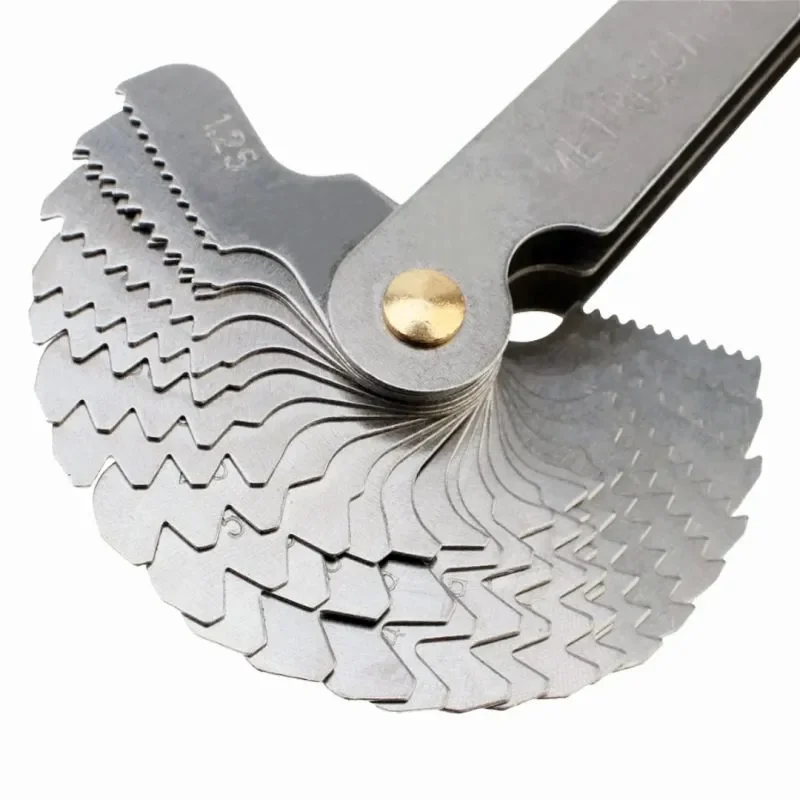 

58PCS Stainless Steel Pitch Scale High Precision Measuring Tool Insert U.S. Screw Gauge + Metric Inch One Piece Thread Samples