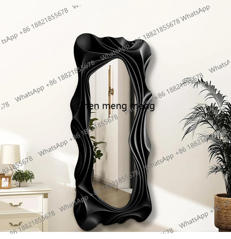 High-end full-length mirror, bedroom wall-mounted fitting mirror, American entrance decoration designer dressing mirror