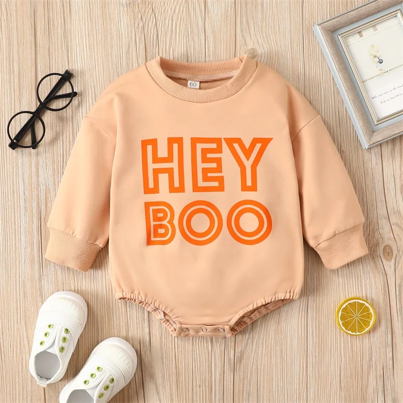 Adorable Infant Halloween Costume Cute Pumpkin Print Jumpsuit with Hooded Cape for Baby Boys and Girls