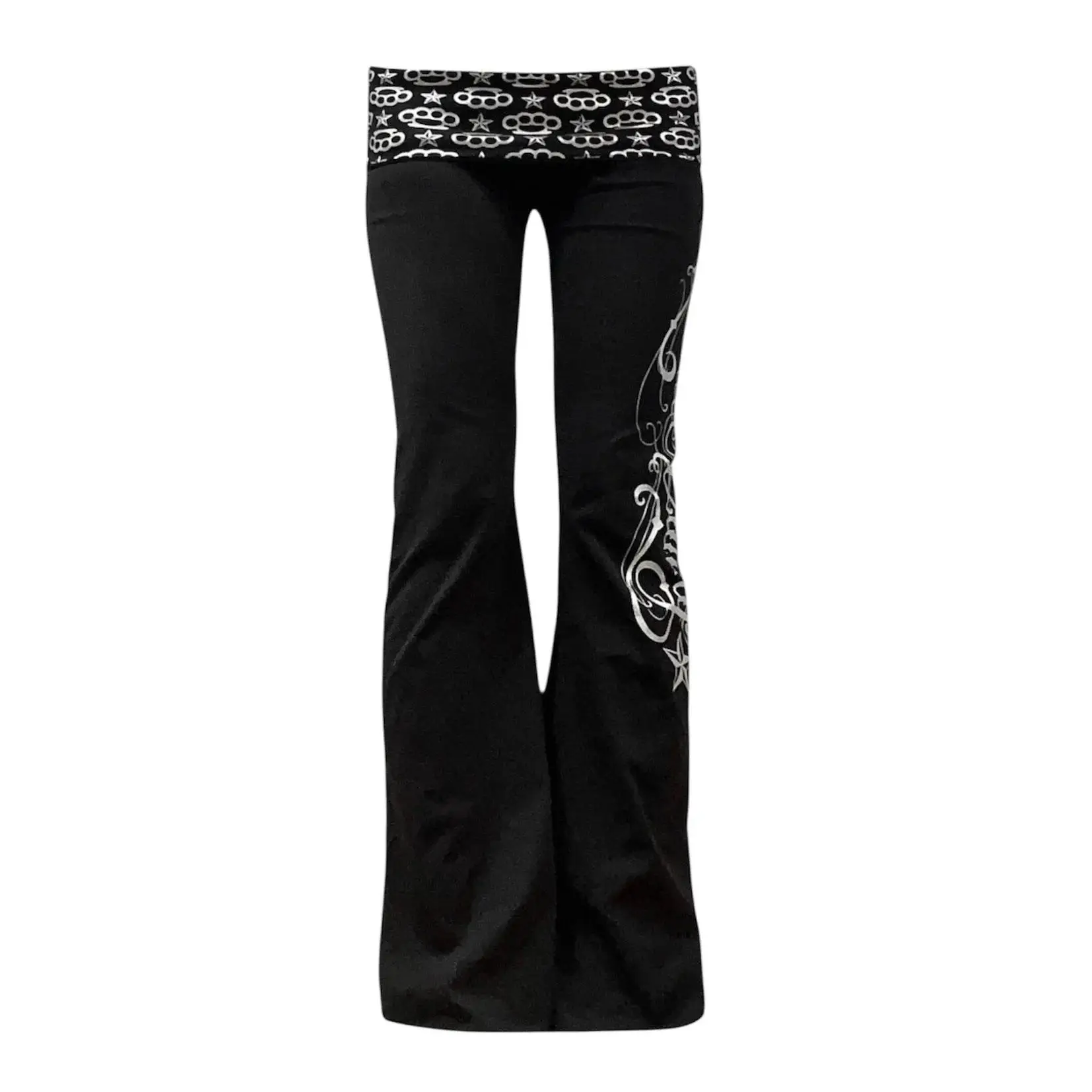 2026 Autumn Women's New Sexy Pants Micro La Sports and Leisure High Street Style Dark Style Letter Printed Splicing