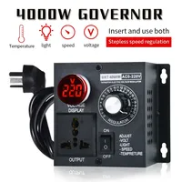 220V Voltage Regulator, AC Blower Speed Controller  Stepless 4000W Control  Speed Temperature Voltage Adjuatable Dimmer