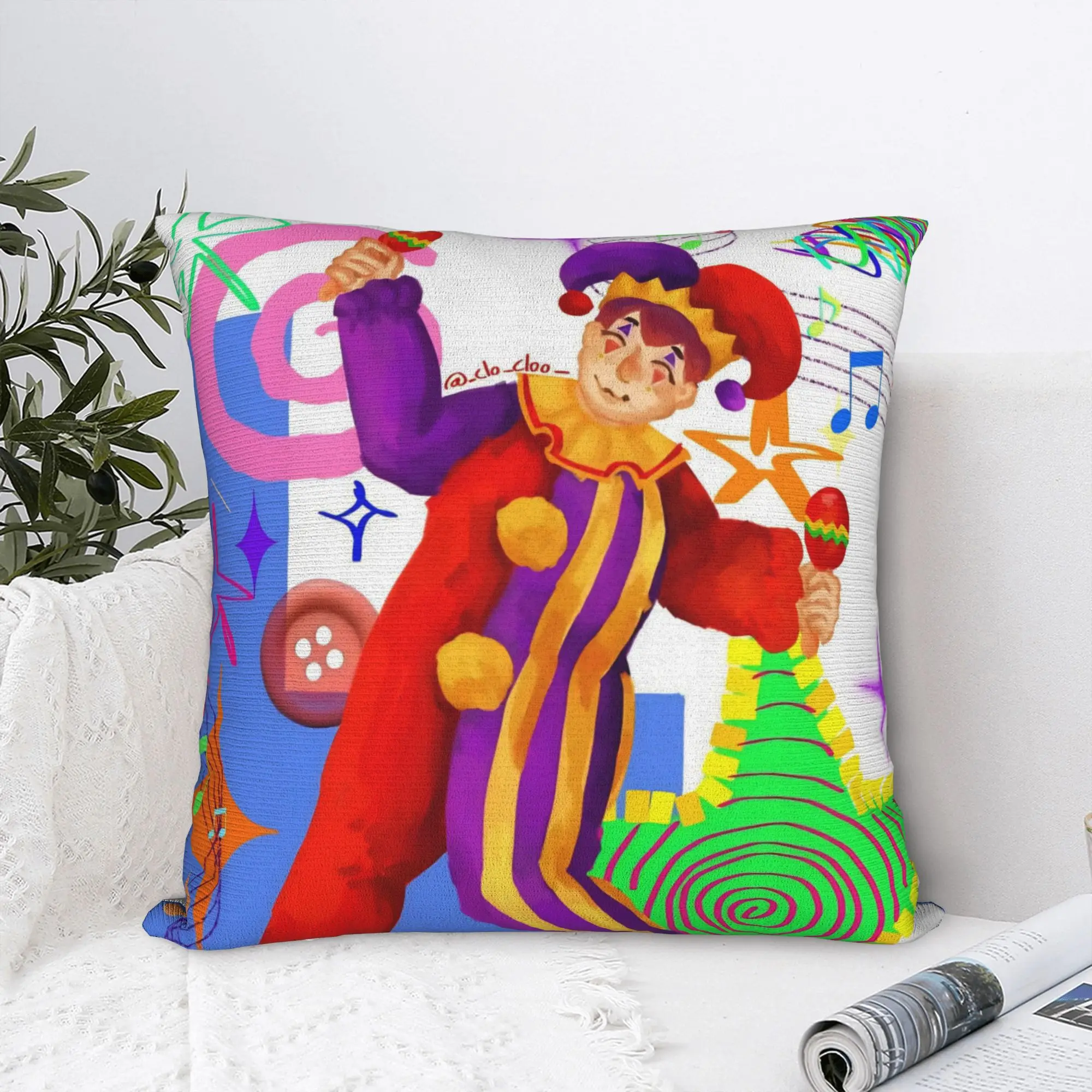 Hugh Morris Tomodachi Life Clown Square Pillow Case  Cushion Cover Awesome Zipper Decor Pillowcase for Home 18