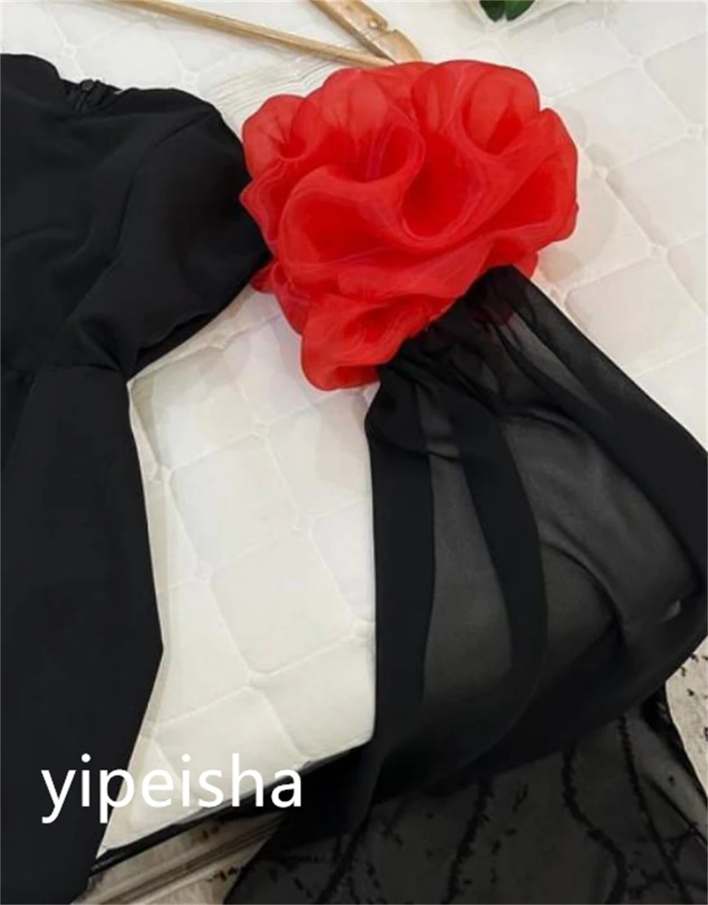 Vestidos de Quinceañera de sirena con hombros descubiertos, Vestidos de Noche de gasa con flores, tallas disponibles