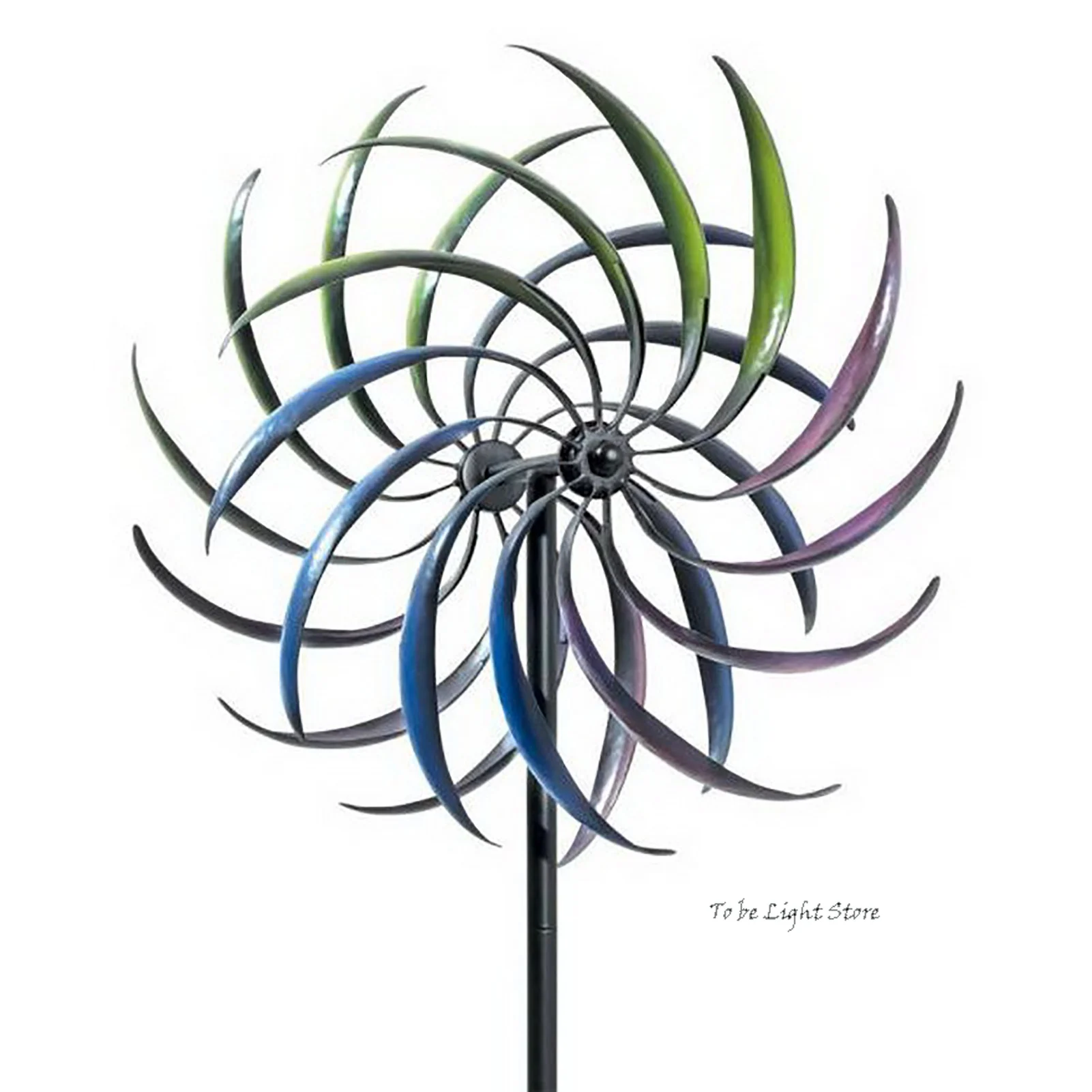 Rainbow Wind Spinner -Decorative Lawn Ornament Wind Mill -Tri-Colored Kinetic Garden Spinner for Great Addition to Lawn or Patio