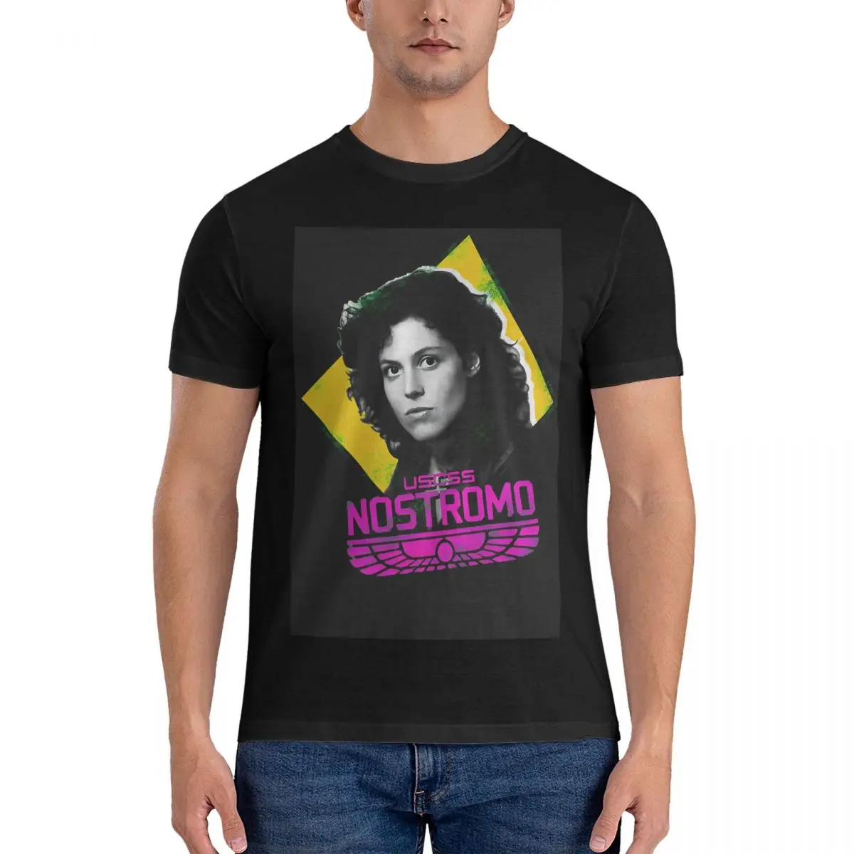 Novelty Ripley Nostromo T-Shirt for Men Round Neck Cotton T Shirts Ellen Ripley Short Sleeve Tee Shirt Party Clothes