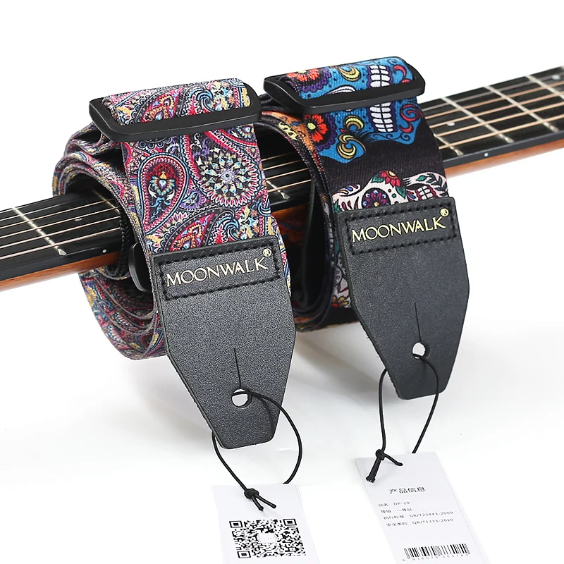 2022 New Fashion Printed Guitar Strap for Acoustic Electric Bass Guitar Musical Accessories Colors Optional Guitar Belt