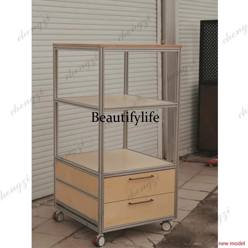 Asmt114Modern shopping mall, creative storage rack, Nakajima table with wheels, multi-layer display cabinet, sample rack