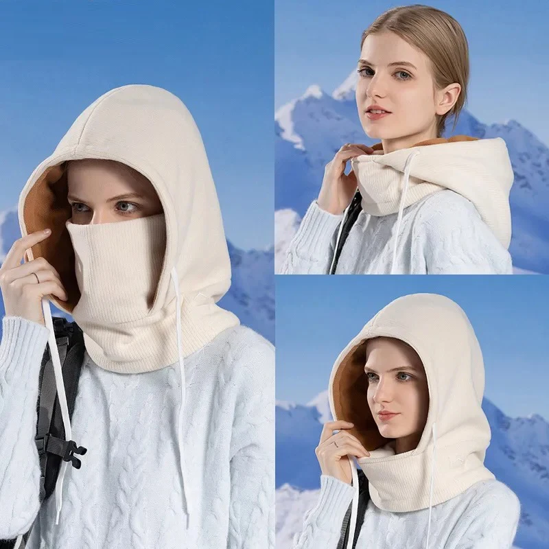 الشتاء التزلج ركوب الدراجات البلوز هوديي مبطنة بالصوف حماية الرقبة في الهواء الطلق الدافئة الوالدين والطفل هوديي للرجال والنساء