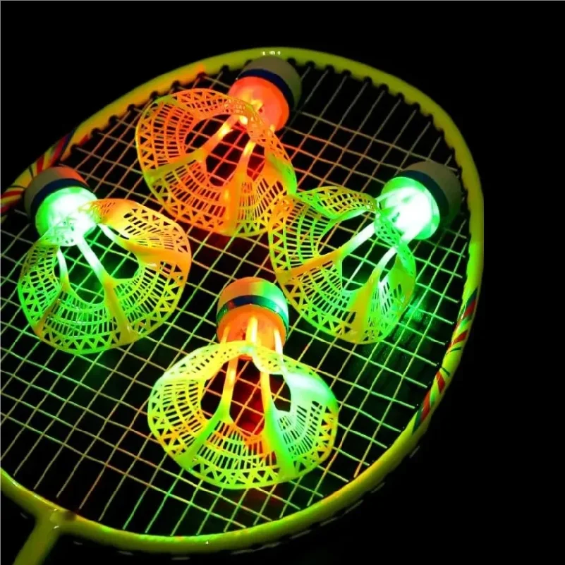 LED Glow-in-the-Dark Badminton Shuttlecocks : Windproof Birdies – Ideal for Practice & Nighttime Play