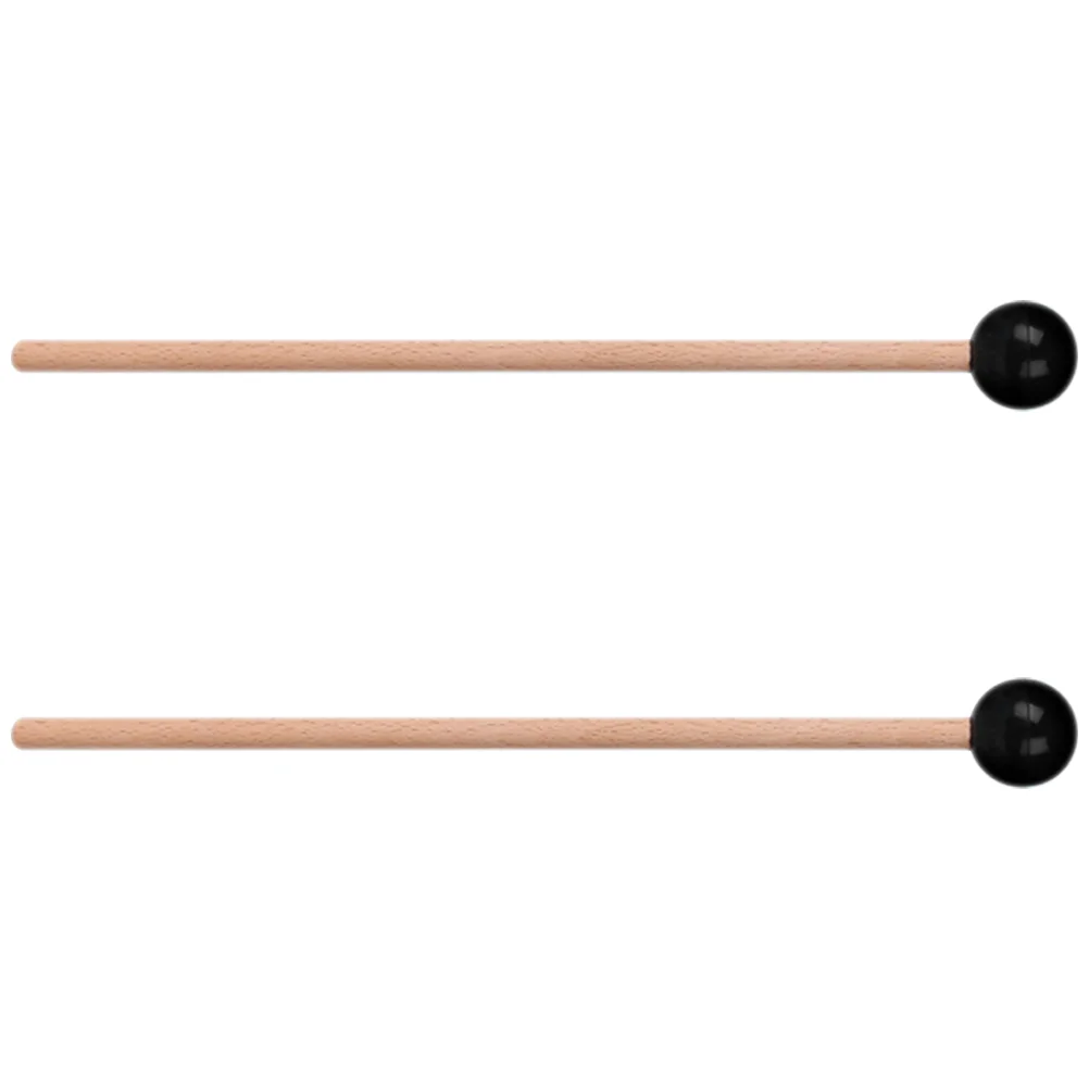 2 Pcs Ethereal Drum Sticks Empty Qin Xylophone Black Small Rubber Mallet Steel Tongue Mallets Percussion