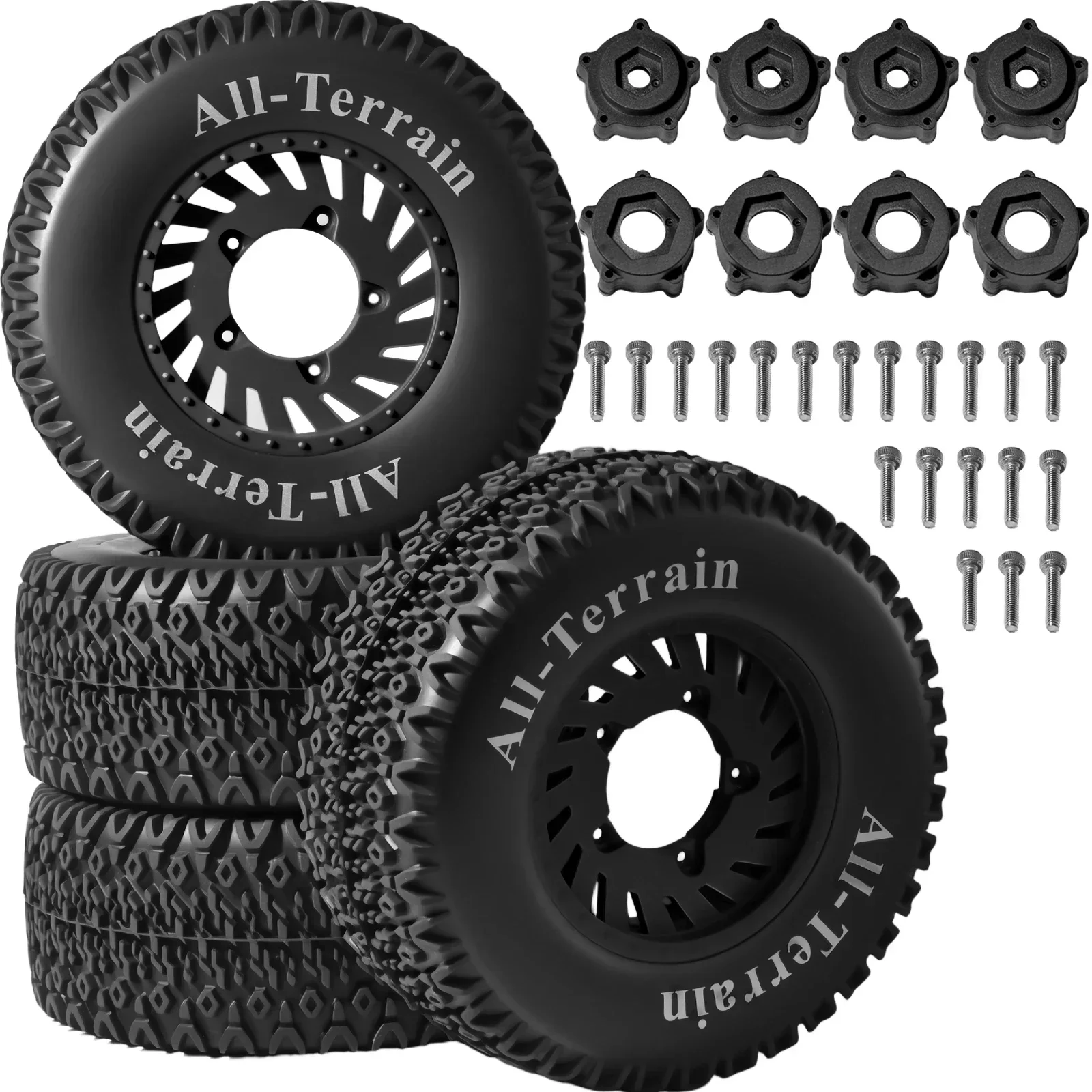 

1/8 1/10 110mm Short-Course Off-Road Truck Tire & Wheel Set, with 12mm/17mm Hex Connectors for ARRMA Senton/Trxs Slash