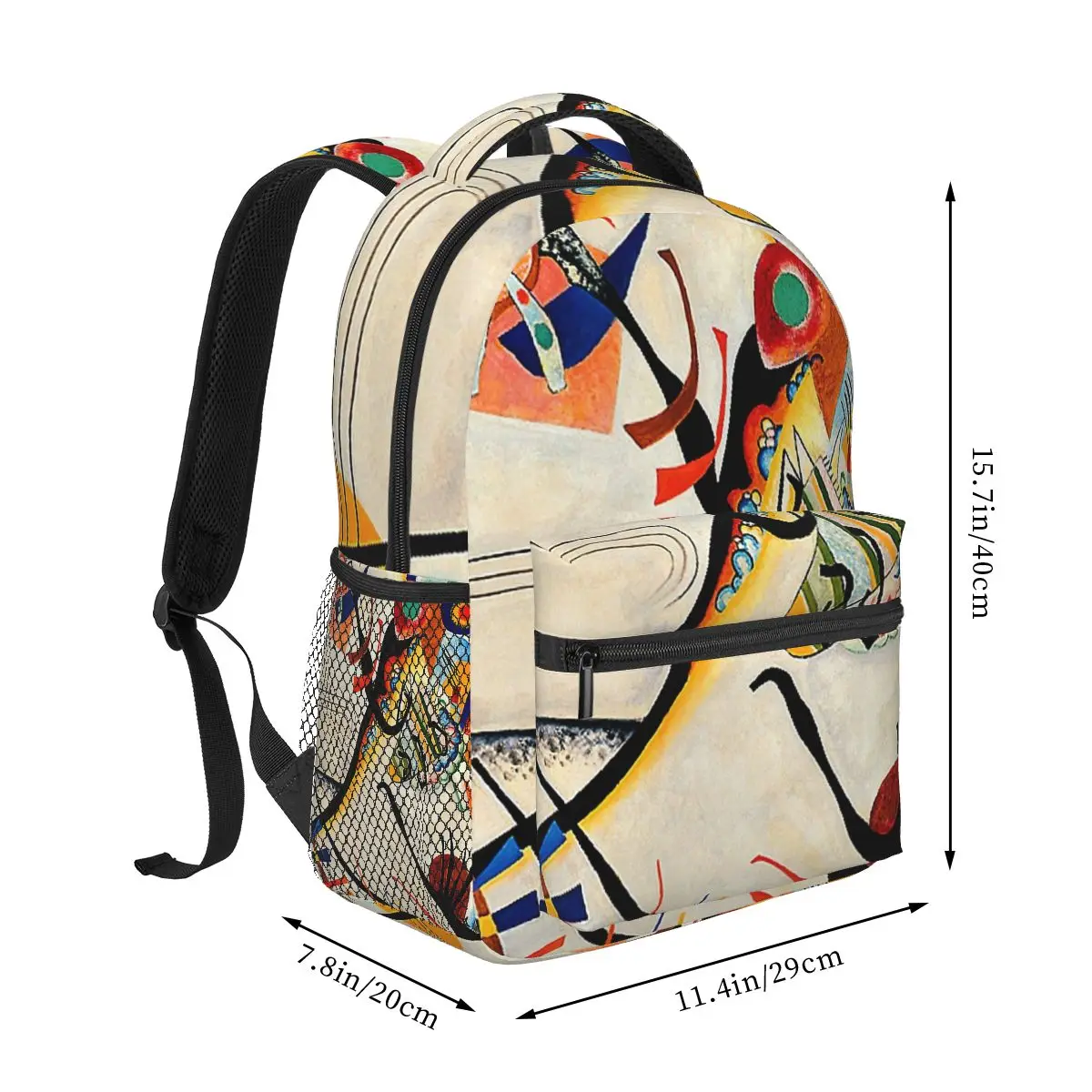 Kandinsky - Blue Segment, Popular Kandinsky Painting Backpack for Girls Boys Travel RucksackBackpacks for Teenage school bag