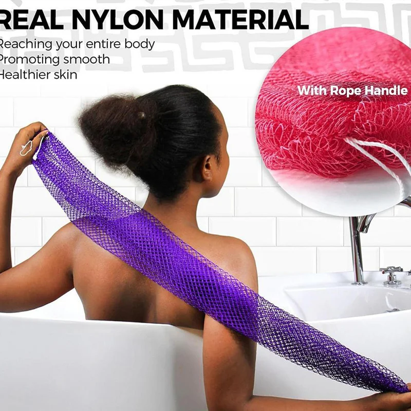 African Net Sponges Authentic Exfoliating Bath Sponge Scrub Deep Cleaning For Smoothing Arm Foot Back Neck Leg Body Skin view 3