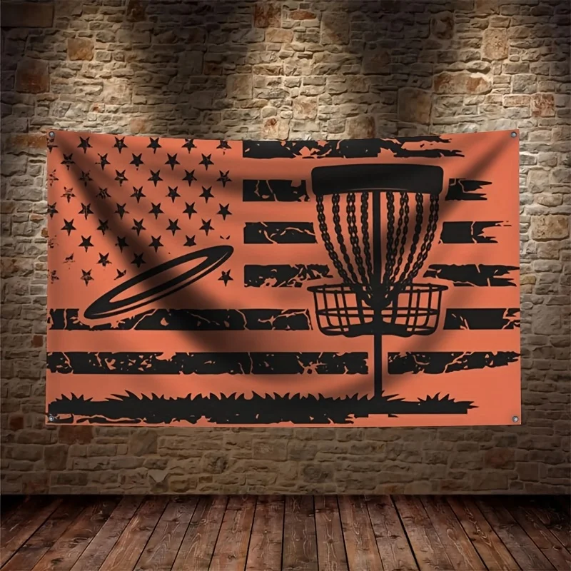 American Patriotic Trapeze Flag Banner Circus Decor Rings Art Wall Hanging Gymnastics Pop Culture Poster