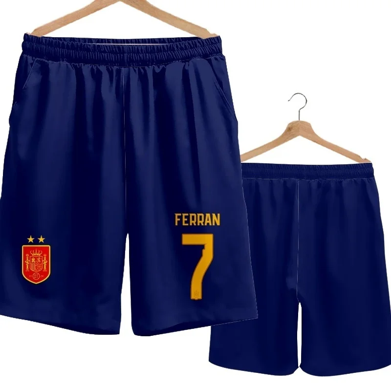 2026 Spanien Team Uniform Yamal Fußball Fan Uniform Schnelltrocknende Kurze Hosen Herren Freizeithosen Sporthosen Familie Kinder T-Shirts 3D – Detail 3