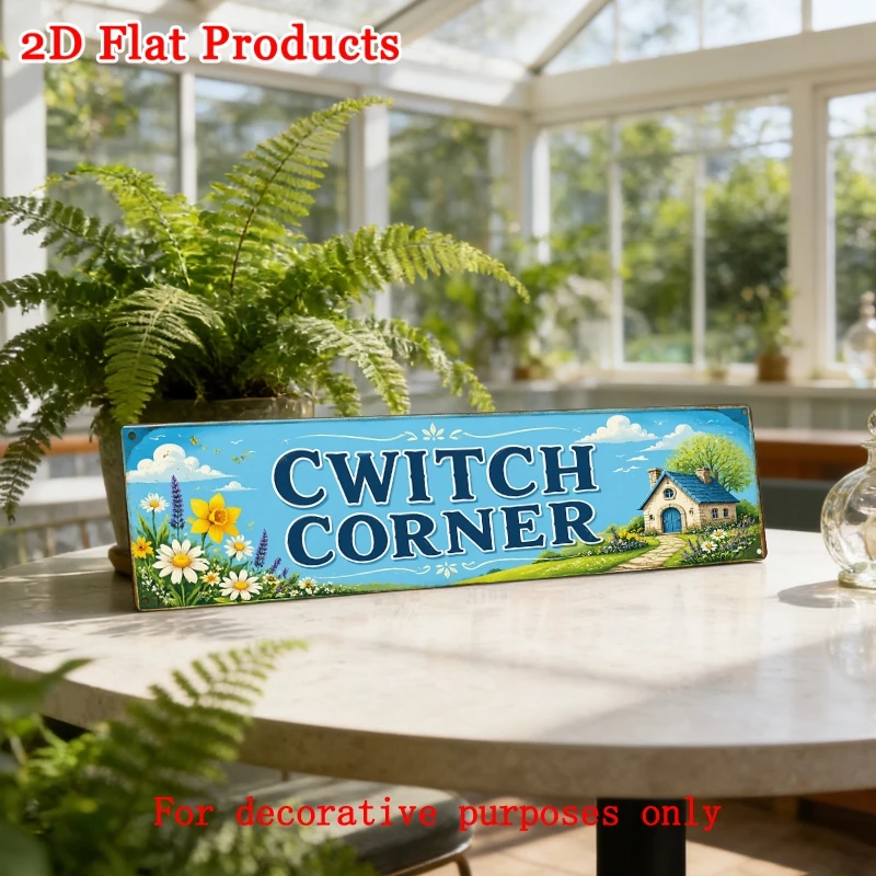 Cwitch Corner Daisy Daffodil Country Cottage Floral Metal Tin Sign 16X4 Inches Garden Porch Vintage Wall Art Plaque