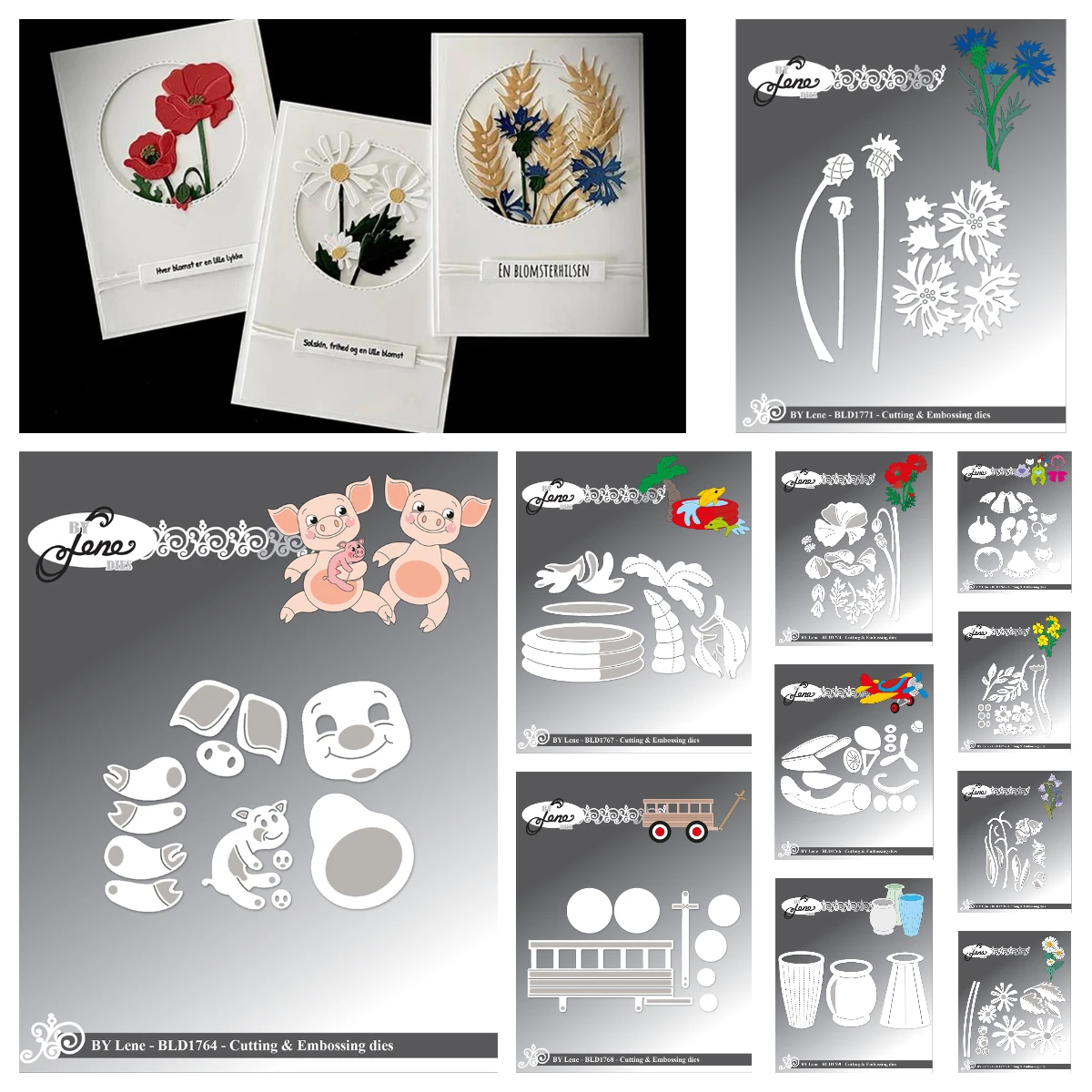 

Airplane Poppies Cornflower Baby Pigs Accessories Metal Cutting Dies 2025 New Die Stencil DIY Scrapbooking Photo Album Embossing