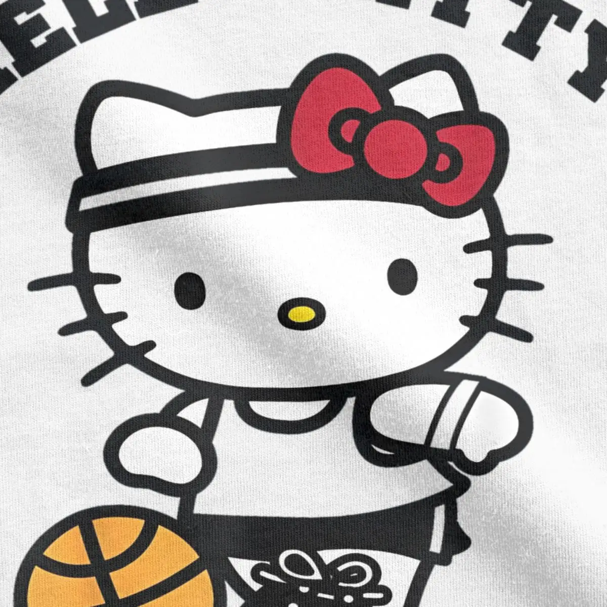 Men Women\'s T-Shirt Hello Kitty Basketball Creative 100% Cotton Tees Short Sleeve Cartoon T Shirts Round Neck Tops Gift Idea