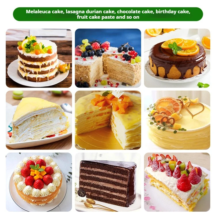 Fully automatic cake crust machine, crepe cake cream spreading machine, durian crepe jam spreading machine, crepe cake machine