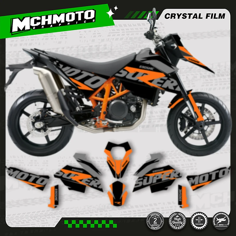 MCHMFG لـ KTM SMR 690 2007 2008 2009 2010 2011 مجموعة كاملة من ملصقات الرسومات للدراجات النارية #3