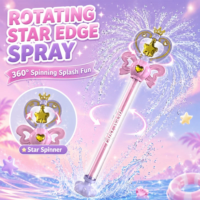 Outdoor Toy Water Gun Princess Magic Fairy Wand Spray Water Cannon Summer Swimming Pool Party Play Water Interactive Toys Gift
